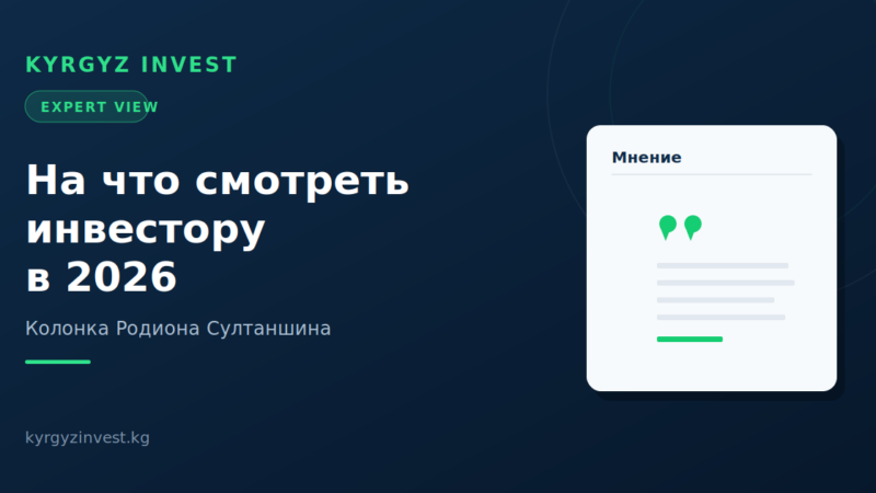 На что смотреть инвестору в Кыргызстане в 2026: колонка Родиона Султаншина