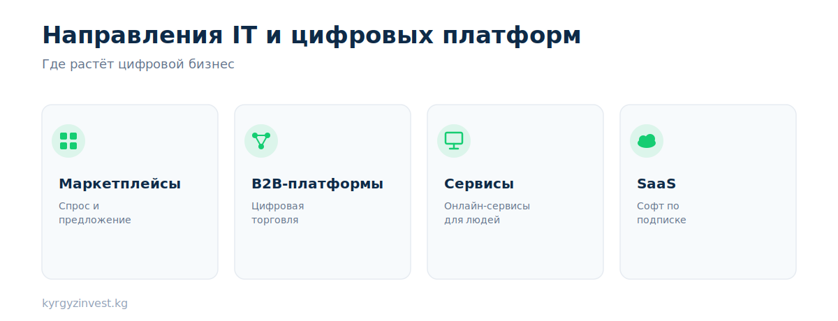 Направления IT и цифровых платформ: маркетплейсы, B2B, сервисы, SaaS
